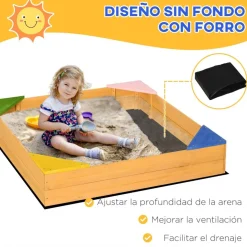 Outsunny - Arenero infantil de madera