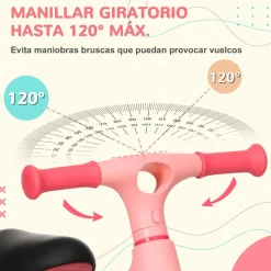 Outsunny - Bicicleta equilibrio Naranja con manillar giratorio