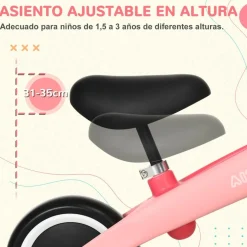 Outsunny - Bicicleta equilibrio Naranja con manillar giratorio