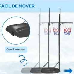 Outsunny - Canasta baloncesto regulable con base rellenable