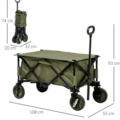 Outsunny - Carro con tablero plegable Verde