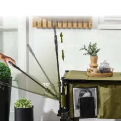 Outsunny - Carro con tablero plegable Verde