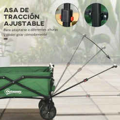 Outsunny - Carro plegable con mango ajustable Verde