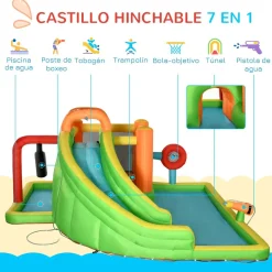 Outsunny - Castillo hinchable 7 en 1 grande
