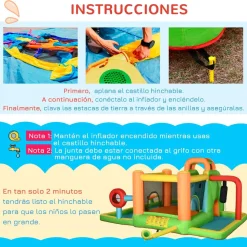 Outsunny - Castillo hinchable 7 en 1 grande