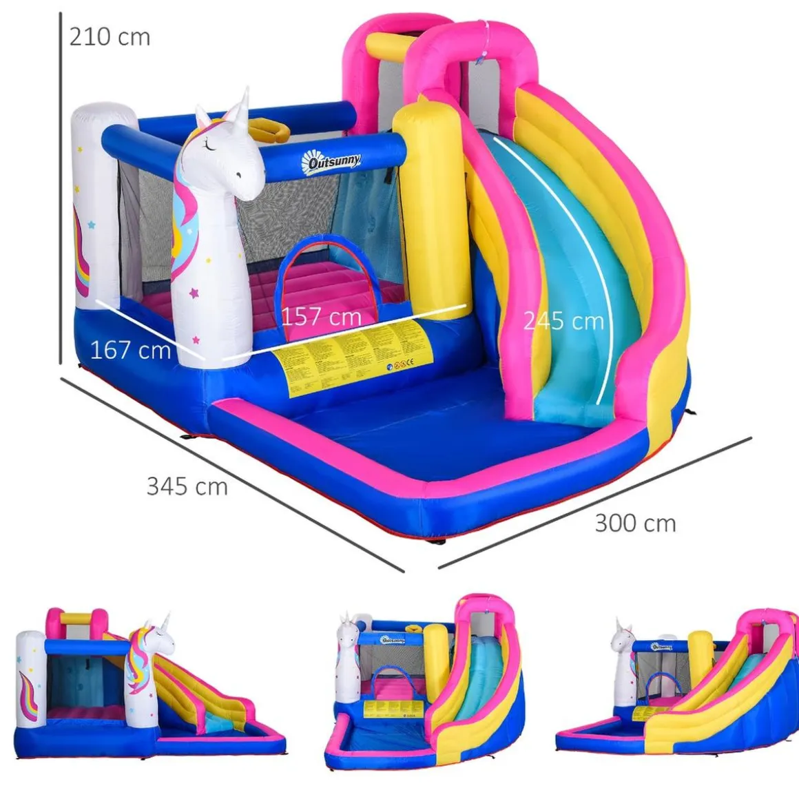 Outsunny - Castillo hinchable infantil 5 en 1