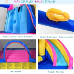 Outsunny - Castillo hinchable infantil 5 en 1