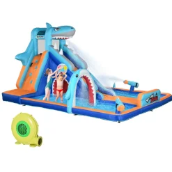 Outsunny - Castillo hinchable Tiburón