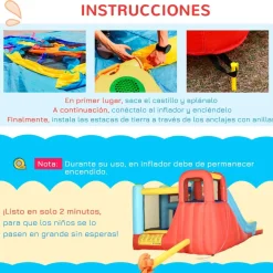 Outsunny - Castillo hinchable con inflador