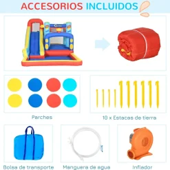 Outsunny - Castillo hinchable con inflador