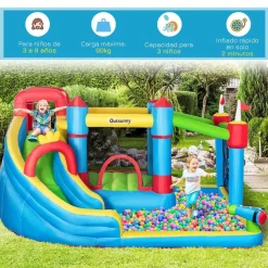 Outsunny - Castillo hinchable 6 en 1 con tobogán