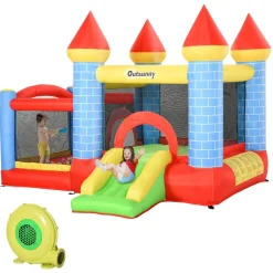 Outsunny - Castillo inflable infantil 4 en 1