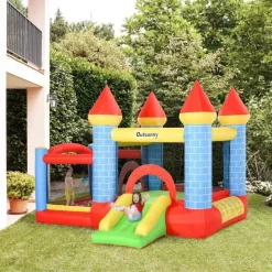 Outsunny - Castillo inflable infantil 4 en 1