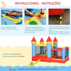 Outsunny - Castillo inflable infantil 4 en 1