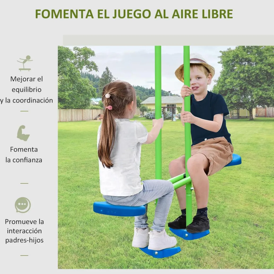 Outsunny - Juego de columpios de jardín