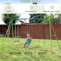 Outsunny - Juego de columpios de jardín