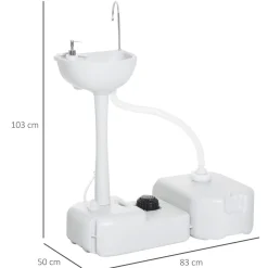 Outsunny - Lavamanos portátil con dispensador de jabón