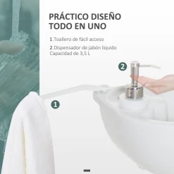 Outsunny - Lavamanos portátil con dispensador de jabón