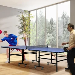 Outsunny - Mesa Ping Pong plegable con Red, Palas y Pelotas