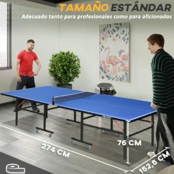 Outsunny - Mesa Ping Pong plegable con Red, Palas y Pelotas