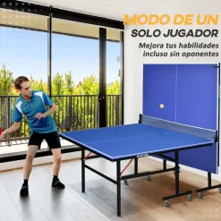 Outsunny - Mesa Ping Pong plegable con Red, Palas y Pelotas