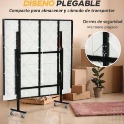 Outsunny - Mesa Ping Pong plegable con Red, Palas y Pelotas