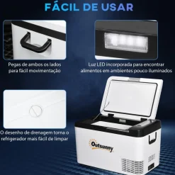 Outsunny - Nevera congelador portatil 25L Blanco