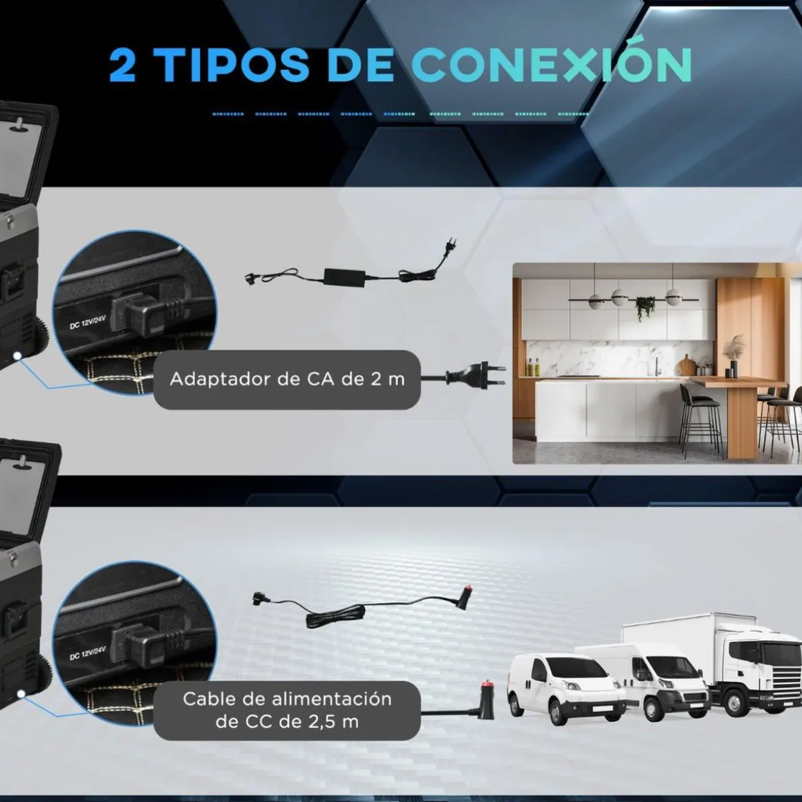 Outsunny - Nevera congelador portatil 45L Negro