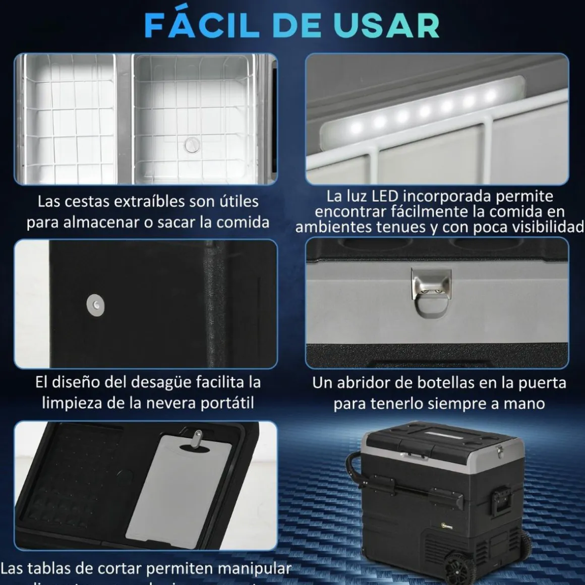 Outsunny - Nevera congelador portatil 45L Negro