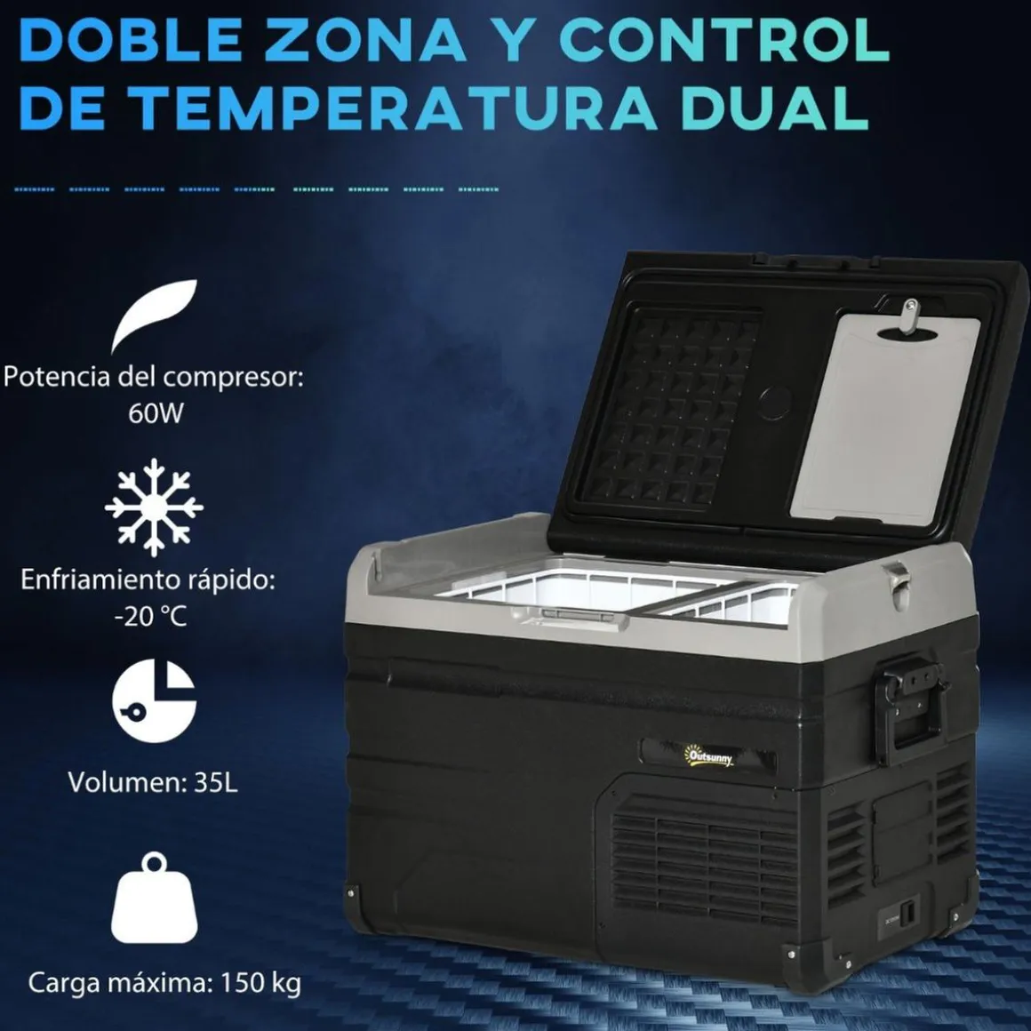 Outsunny - Nevera congelador portatil 35L Negro