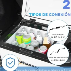 Outsunny - Nevera congelador portatil 18L Blanco