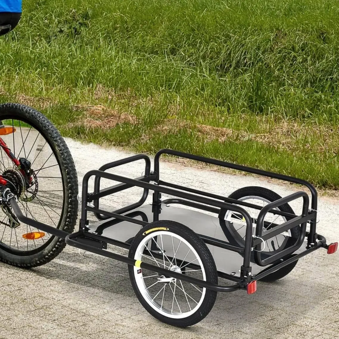 Outsunny - Remolque plegable para bicicleta