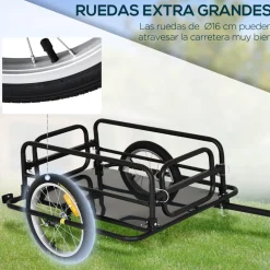 Outsunny - Remolque plegable para bicicleta