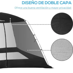 Outsunny - Tienda con mosquiteras 3x3x2 m Negro