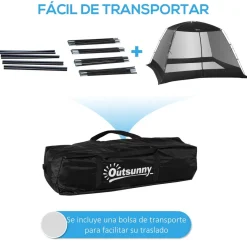 Outsunny - Tienda con mosquiteras 3x3x2 m Negro