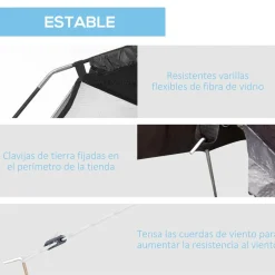 Outsunny - Tienda con mosquiteras 3x3x2 m Negro