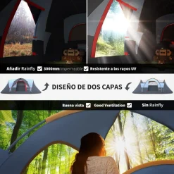 Outsunny - Tienda de campaña 455x230x180 cm Gris