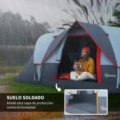 Outsunny - Tienda de campaña 455x230x180 cm Gris