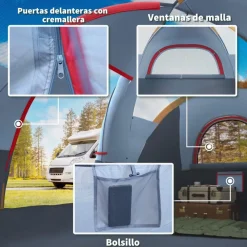 Outsunny - Tienda de campaña 455x230x180 cm Gris