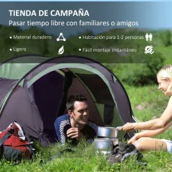 Outsunny - Tienda de campaña Pop Up 250x150x100 cm Verde