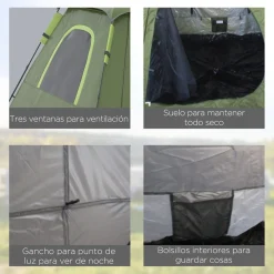 Outsunny - Tienda de campaña Pop Up 210x210x150cm Verde