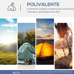 Outsunny - Tienda de camping con mosquiteras 350x350x230 cm Blanco y Azul