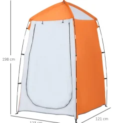Outsunny - Tienda de ducha camping con mosquiteras 123x121x198 cm Naranja