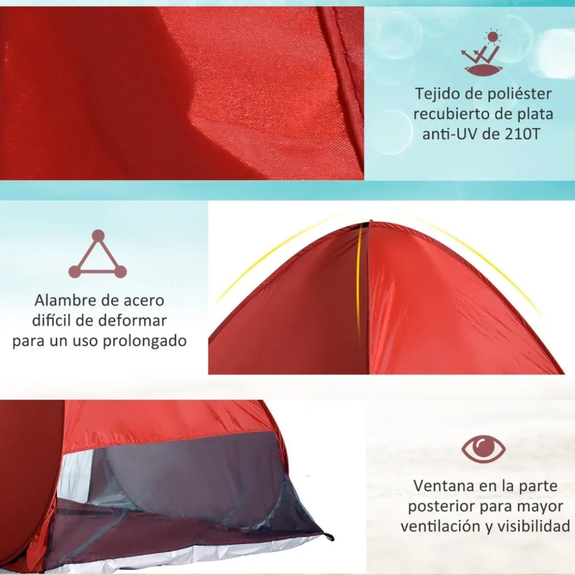 Outsunny - Tienda Pop Up playa Rojo