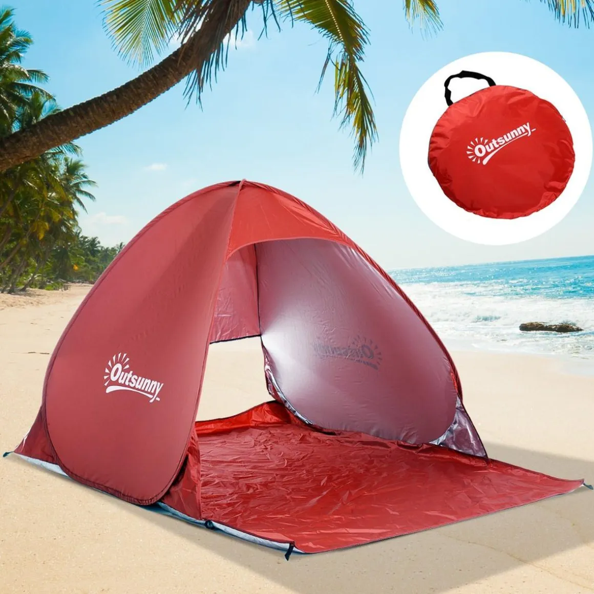 Outsunny - Tienda Pop Up playa Rojo
