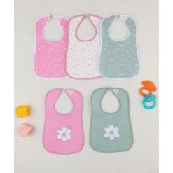 Pack 5 Baberos Florales para Niña en Tonos Vivos