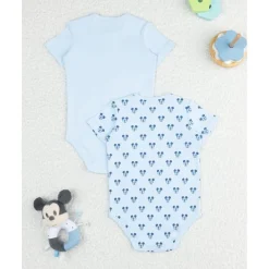 Pack 2 bodies bebé azules Disney Mickey