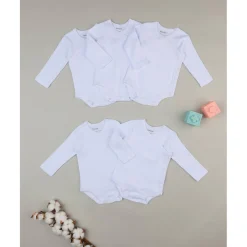 Pack 5 bodies blancos con apertura lateral