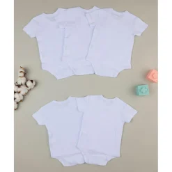 Pack 5 bodies blancos con apertura lateral