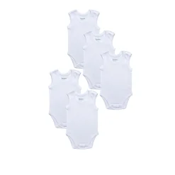 Pack 5 bodies blancos sin mangas
